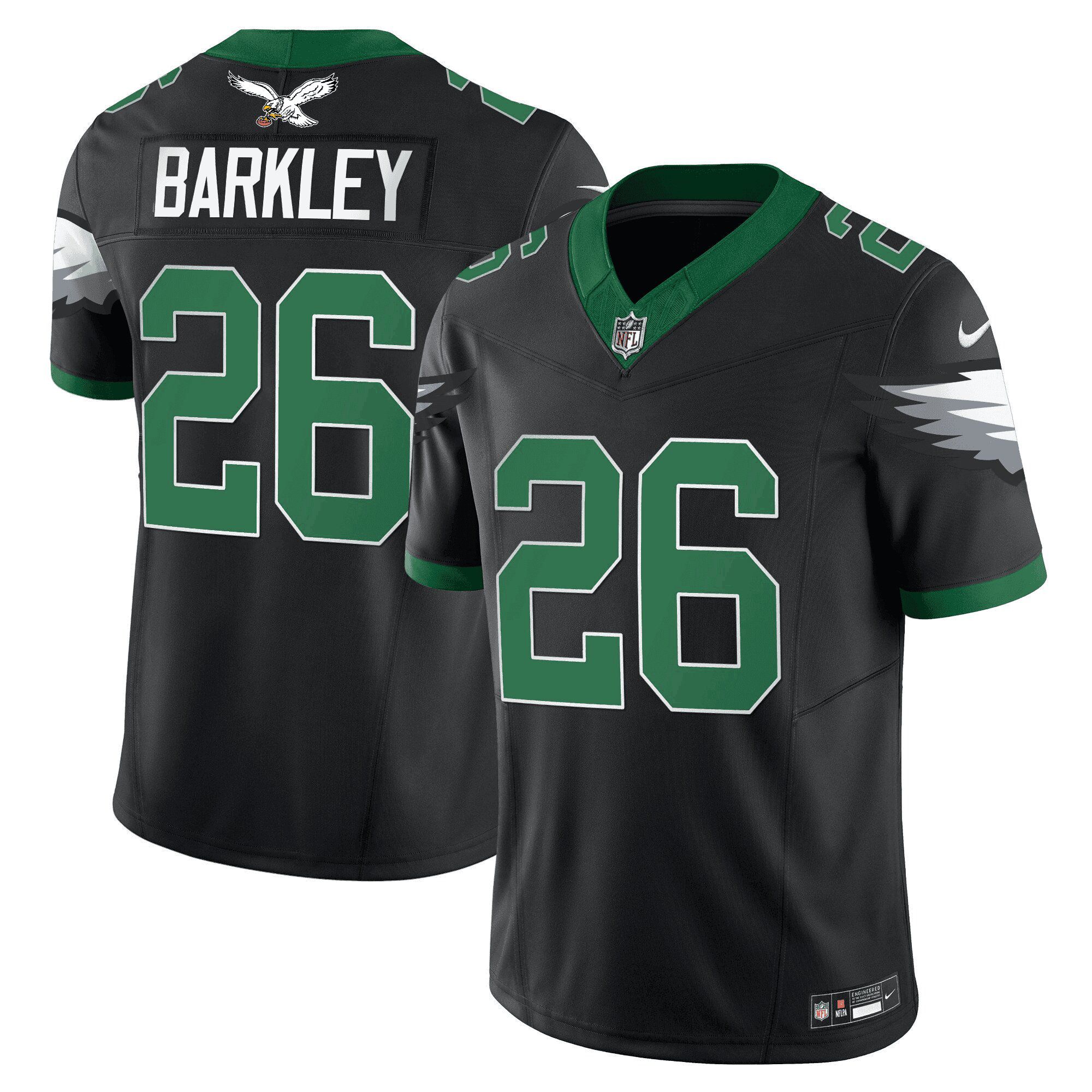 Men Philadelphia Eagles 26 Barkley Black 2024 Nike Vapor Limited NFL Jersey